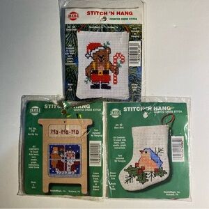 Set of 3 Vintage Cross Stitch Kits in Original Packaging